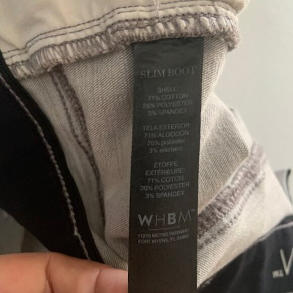 WHBM Women's Slim Boot Faded Gray Muted Black Stretch Denim Jeans - Size 14 - Picture 5 of 6